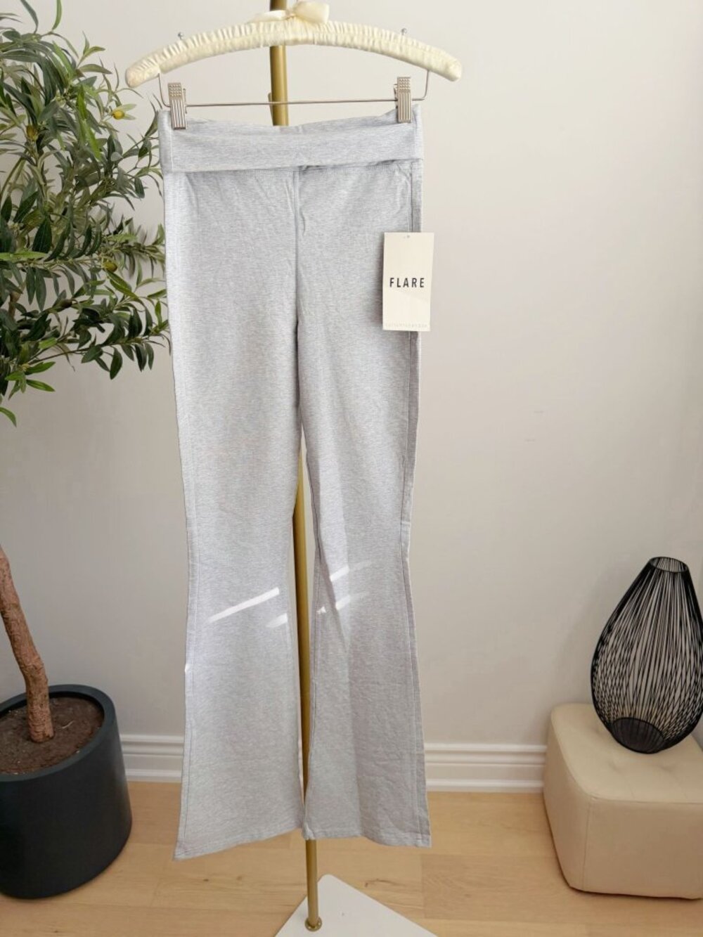 Rue21 Gray Foldover Waist Flare Yoga Pants XS New